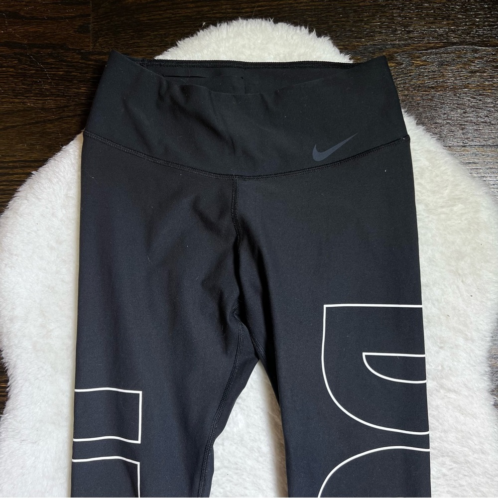 Nike Black/White Training Power Legend Capri Leggings with Just Do It Logo - Picture 4 of 11